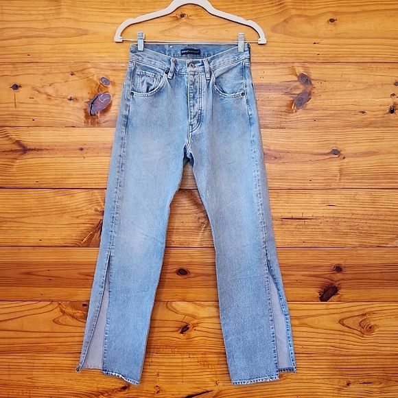 Levi's Denim - Levi’s Made & Crafted Split Hem Jeans Light Wash High Rise Straight Leg Size 25